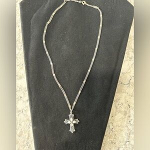 STERLING SILVER MOTHER OF PEARL HEMATITE STONES PENDANT CHAIN NECKLACE 925